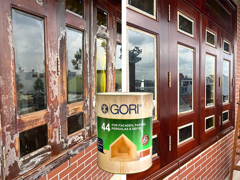 Bảo dưỡng cửa sổ bằng sơn gỗ Gori 44